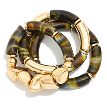 Load image into Gallery viewer, Set Of Three Marble Resin Stretch Bracelet