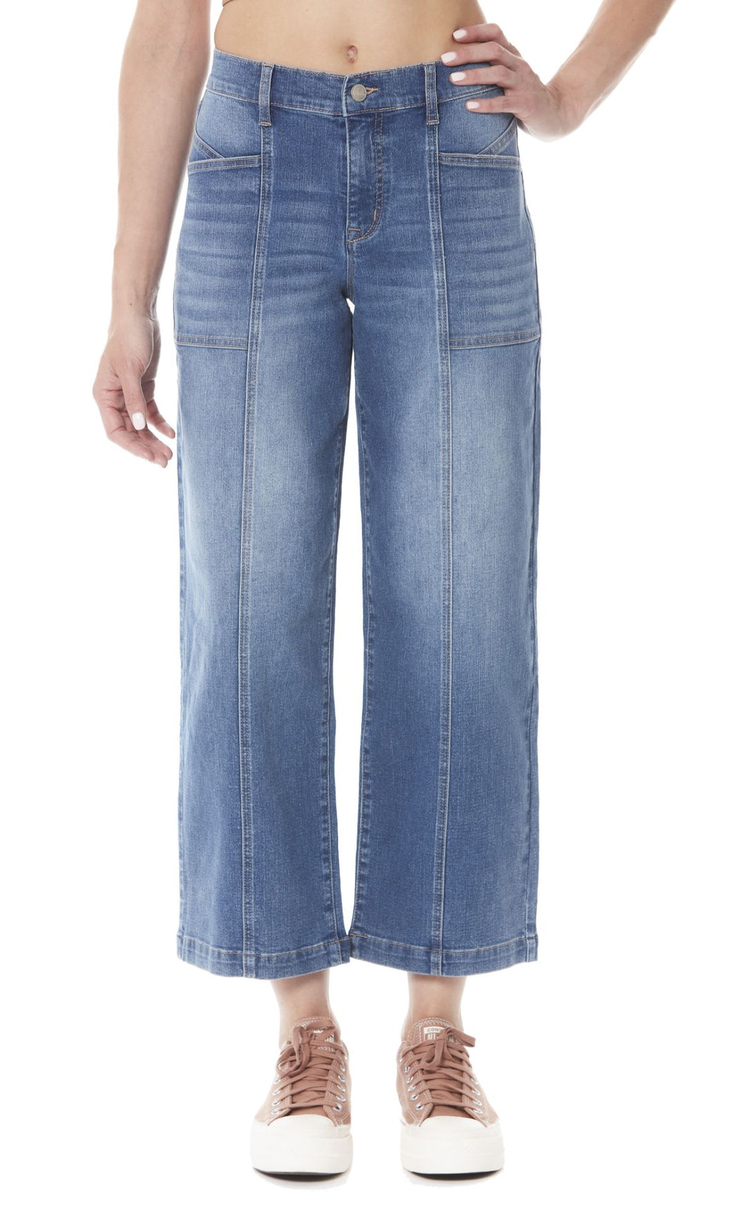 Living Life Wide Leg Cropped Denim