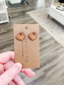 Baseball Wooden Stud Earrings
