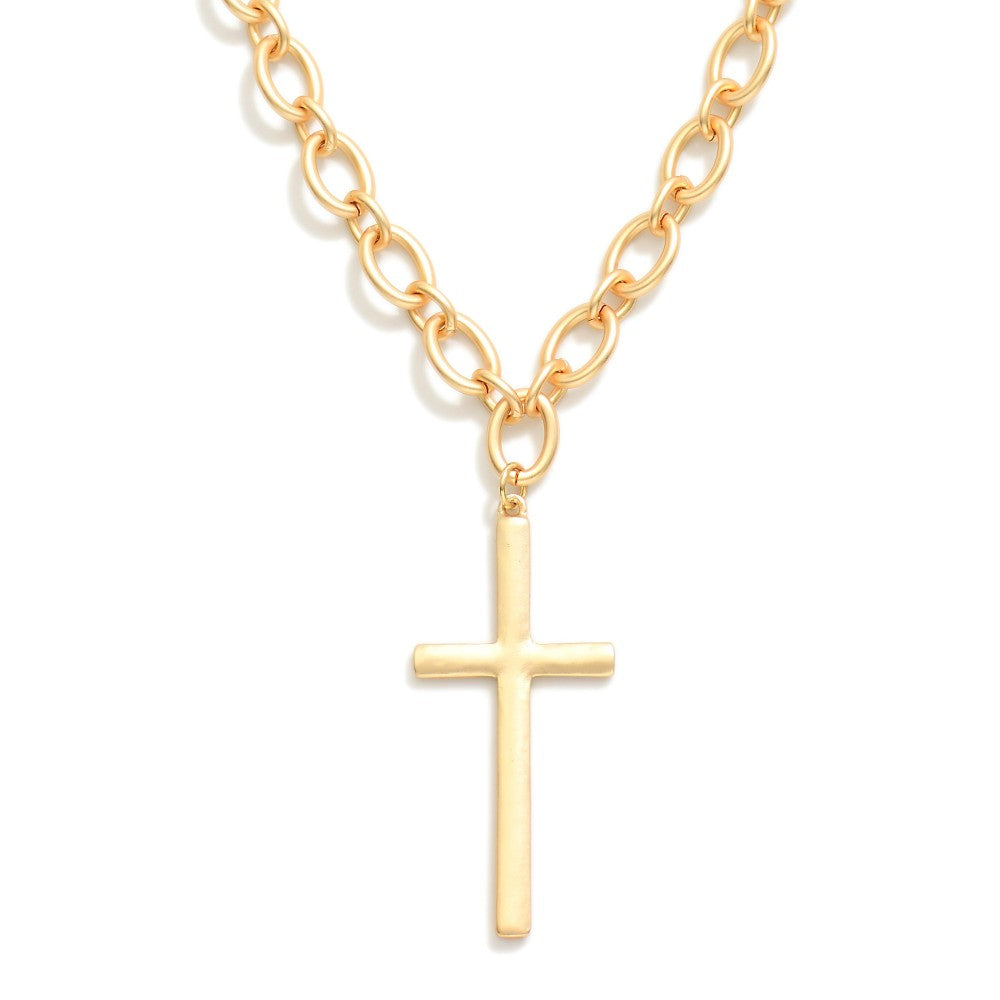 Chain Link Cross Necklace