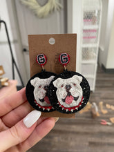 Load image into Gallery viewer, Glitter Bulldog Face Earrings
