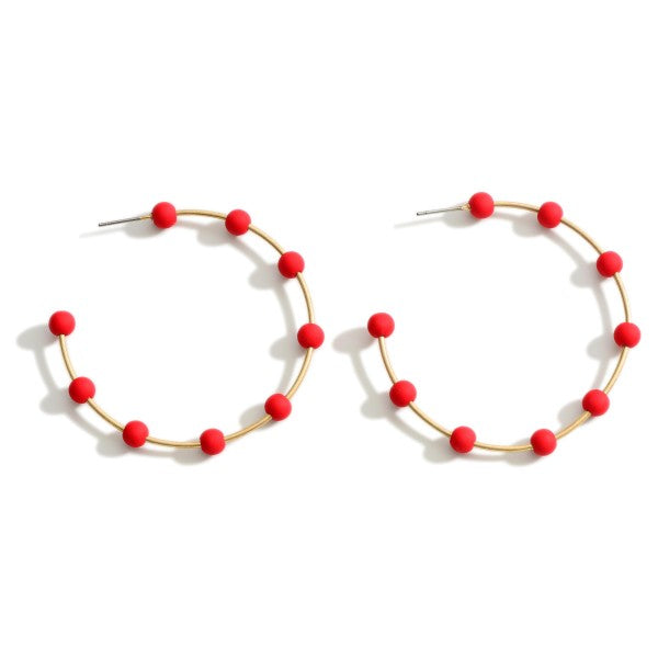 Vivian Red Hoop Earrings