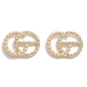 Double G Rhinestone Earrings