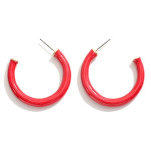 Lady in Red Hoop Earrings