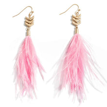 Load image into Gallery viewer, Canary Feather Earrings

