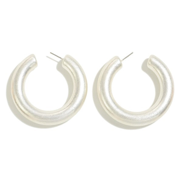 Chunky Silver Hoops