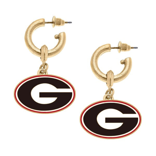 UGA Hoop Dangle Earrings