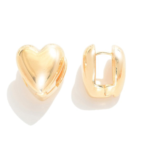 Heart Huggie Hoop Earrings