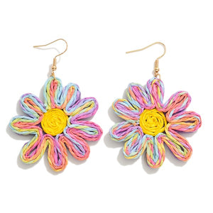 Kel Raffia Flower Earrings