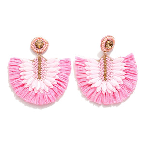 Raffia Fan Drop Earrings