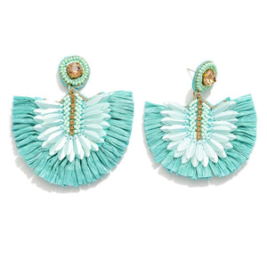 Raffia Fan Drop Earrings