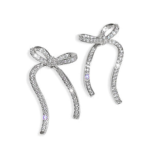 Rhinestone Bow Earrings