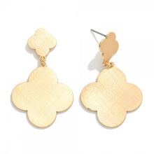 Load image into Gallery viewer, Metal Clover Dangle Earrings
