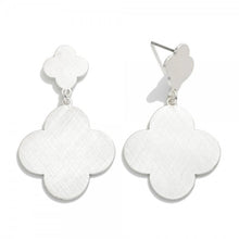 Load image into Gallery viewer, Metal Clover Dangle Earrings
