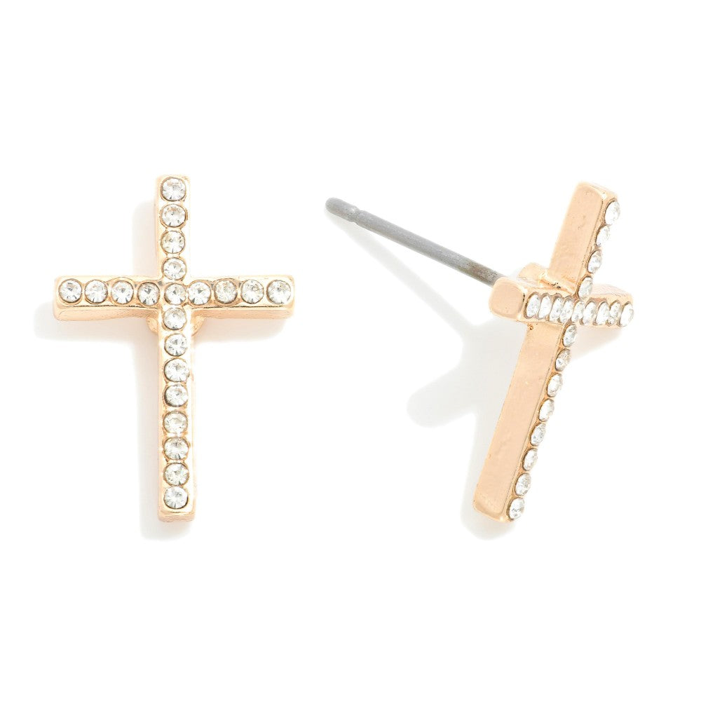 Studded Cross Earrings