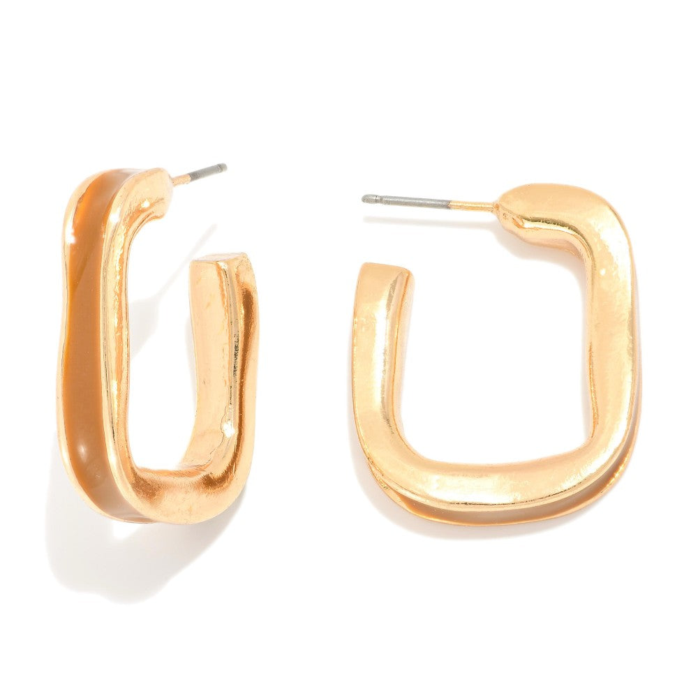 Enamel Rounded Square Hoops
