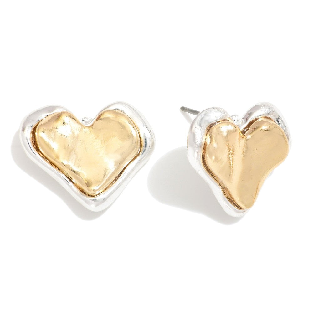 Heartly Two Tone Studs