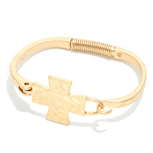 Load image into Gallery viewer, Hammered Metal Hinge Bracelet
