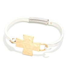 Load image into Gallery viewer, Hammered Metal Hinge Bracelet
