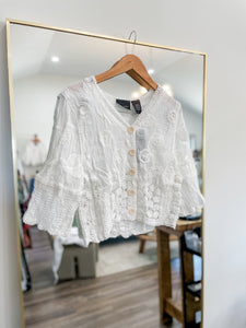 Laura Crochet Button Top