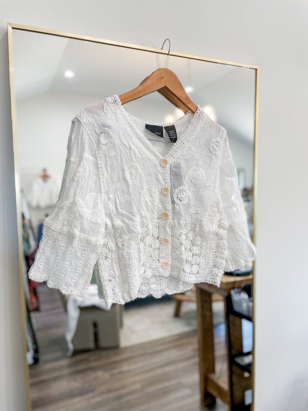 Laura Crochet Button Top