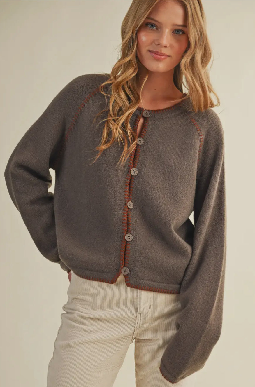 Peggy Blanket Stitch Cardigan