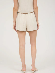 Connie Contrast Linen Mini Skort