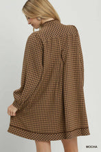 Load image into Gallery viewer, Vera Plaid Mocha Long-Sleeve Dress
