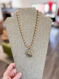 Bulldog Coin Necklace