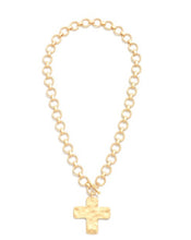 Load image into Gallery viewer, Circle Link Cross Necklace
