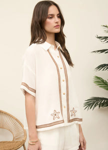 Shelly Starfish Button Down Top