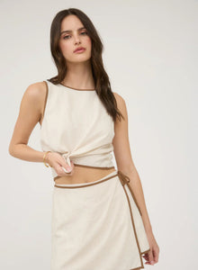 Connie Contrast Linen Mini Skort