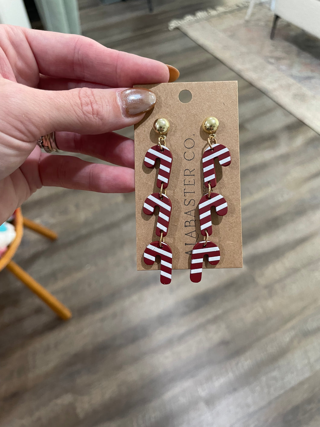 Candy Cane Dangle Earrings