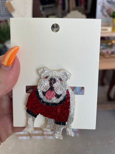 Bulldog Glitter Brooch