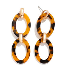 Load image into Gallery viewer, Marbled Acetate Chain Link Post Drop Earrings
