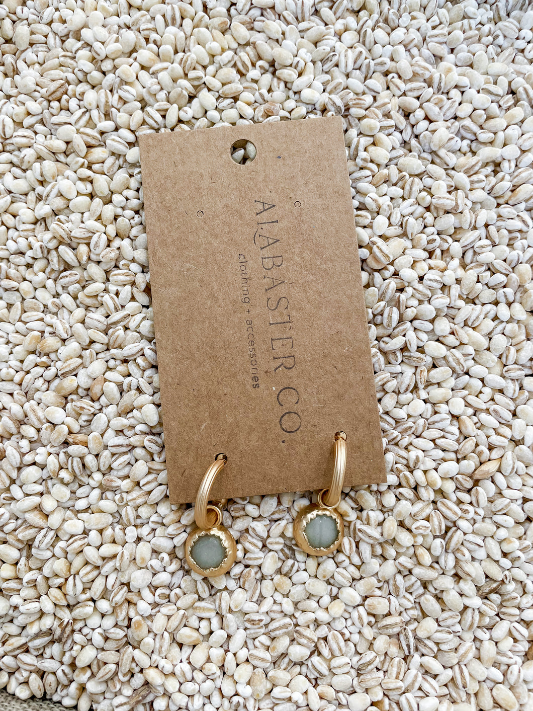 Darla Dome Stone Dangle Earrings