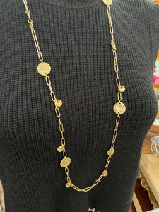 Hammered Station Disk Necklace