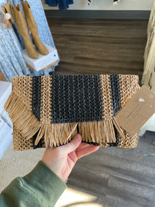 Black Straw Clutch