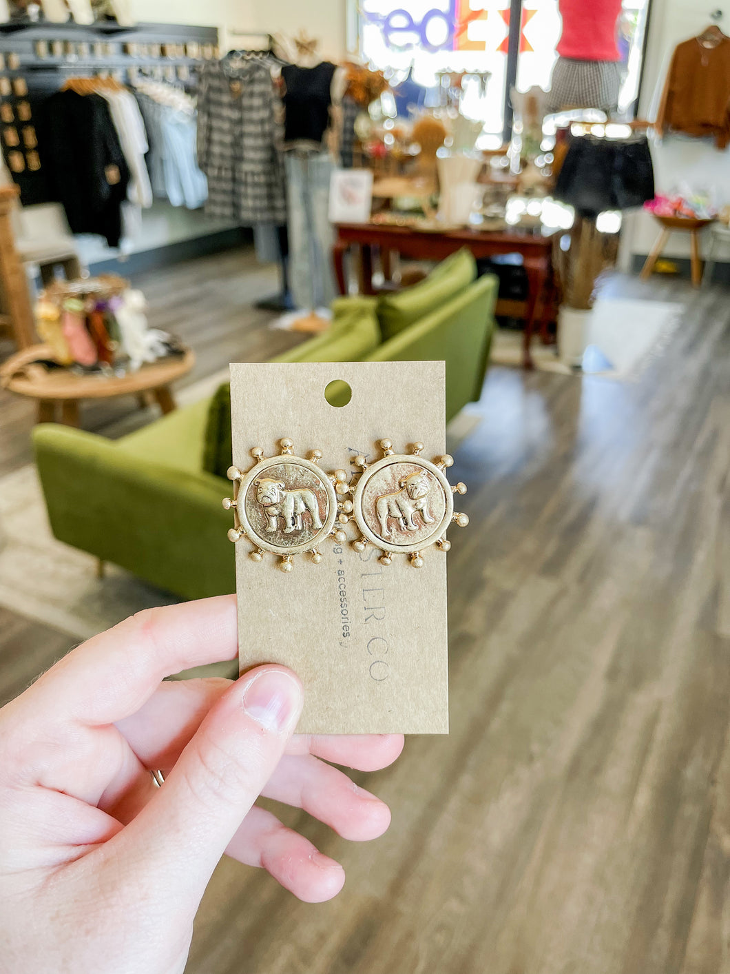 Bulldog Coin Earrings
