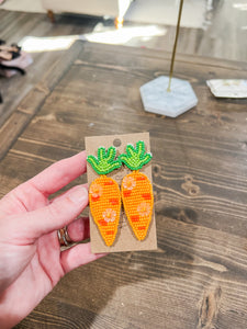 Easter Carrot Seed Bead Earrings