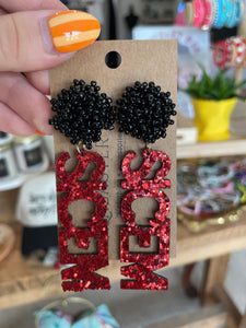 SICEM Pompom Beaded Earrings