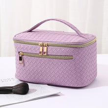 Load image into Gallery viewer, Faux Leather Quilted Cosmetic Tote
