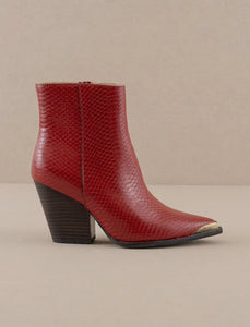 Frankie Red Ankle Boots