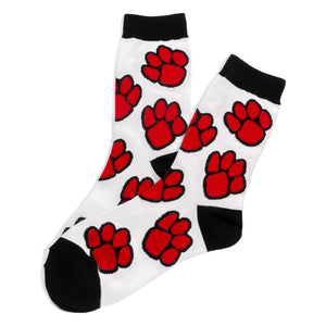 Black and Red Panther Paw Socks