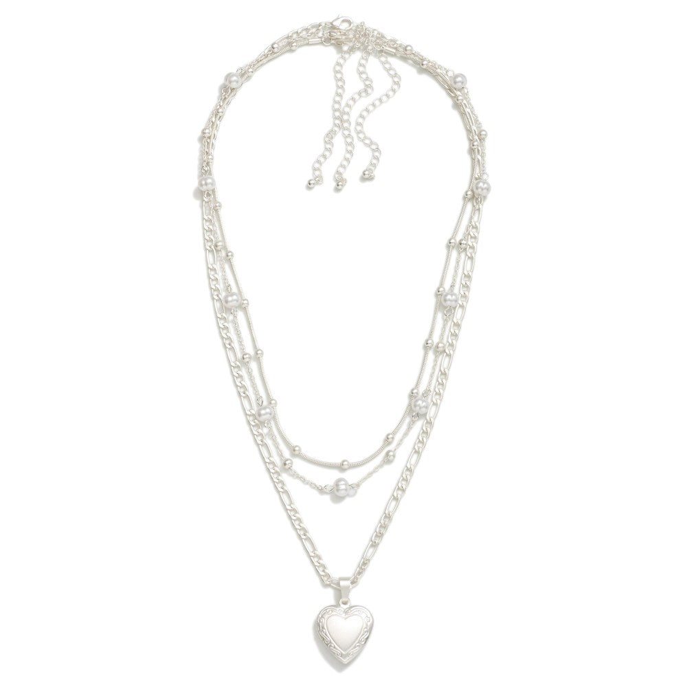 Pearly Locket Necklace