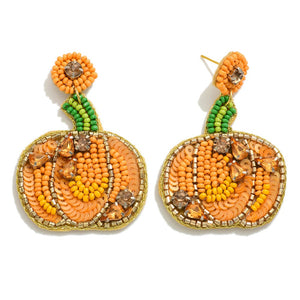 Pumpkin Seed Bead Earrings