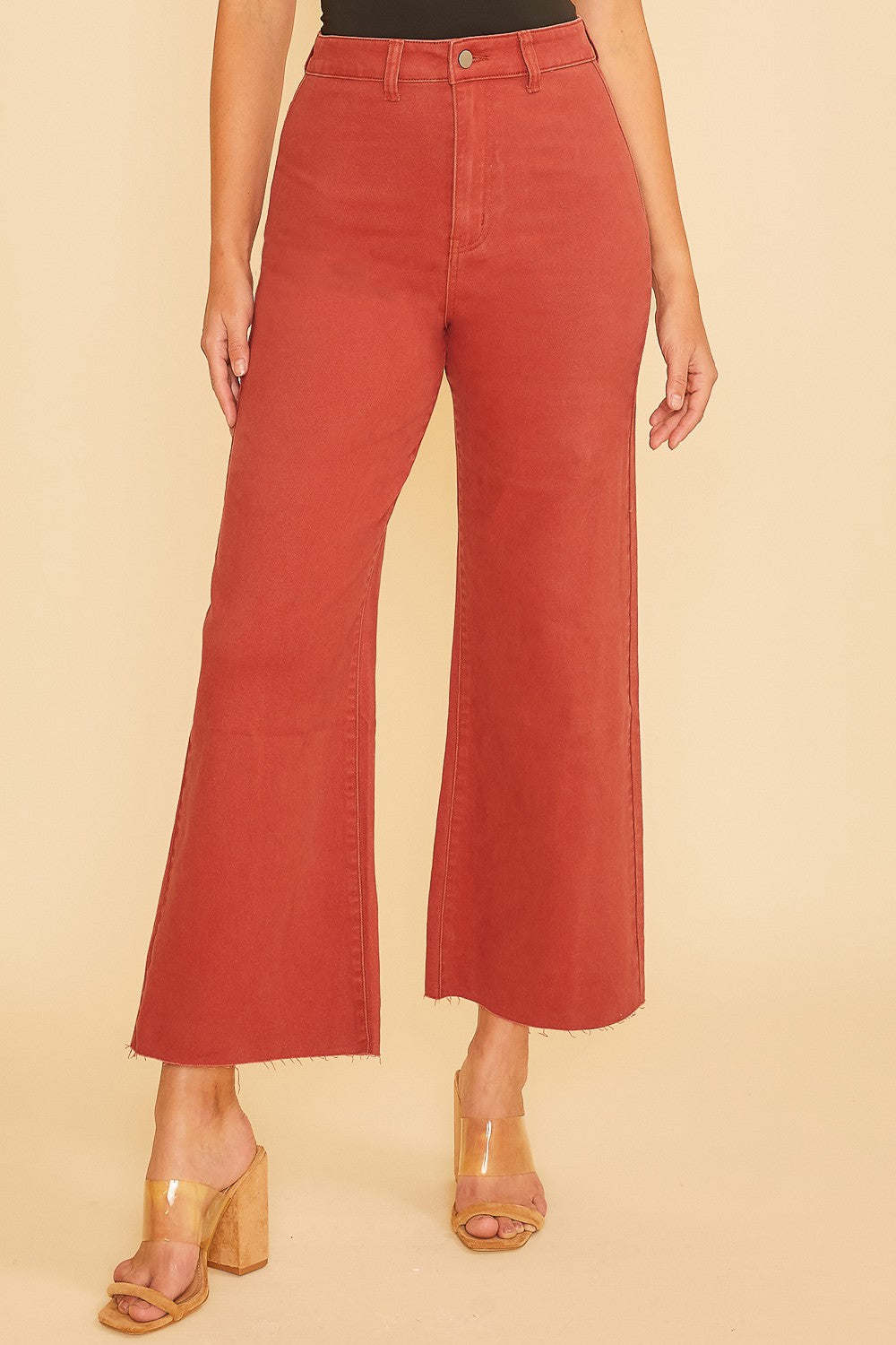 Red Mineral Washed Denim Jeans
