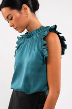 Load image into Gallery viewer, Rue Satin Ruffle Top
