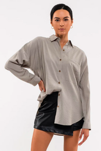 Sage Button Down Top