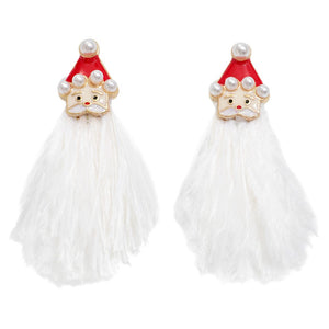 Santa Feather Earrings